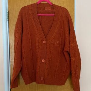 Taylor Swift Orange The Life Of A Showgirl Chunky Cardigan, Size M/L